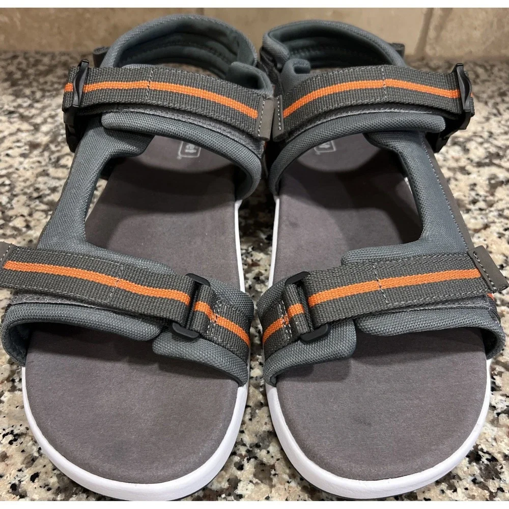 New Propet Eli Strap River Mens Grey Open Toe Sandals MSV031N Size 13 X Wide EEE